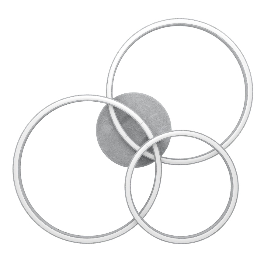 Eglo - Candeeiro integrado LED com regulação LED/12,5W/230V + 2xLED/15,5W 3000K cinzento/castanho