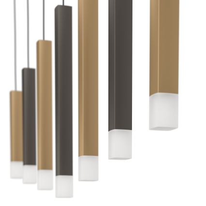 Eglo - Candeeiro suspenso LED com regulação 7xLED/3,1W/230V 3000K antracite/dourado