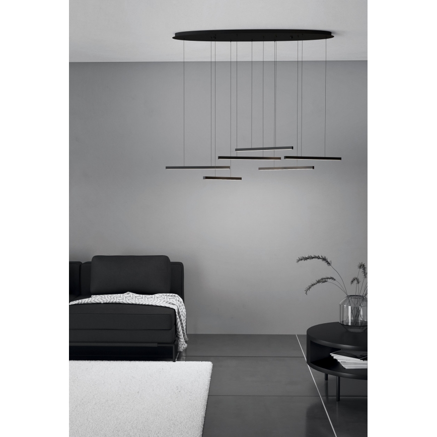 Eglo - Candeeiro suspenso LED com regulação 6xLED/8,4W/230V 3000K preto