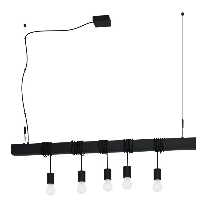 Eglo - Candeeiro suspenso TOWNSHEND 5xE27/40W/230V preto