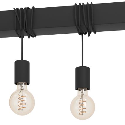 Eglo - Candeeiro suspenso TOWNSHEND 5xE27/40W/230V preto