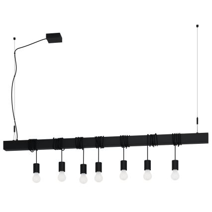Eglo - Candeeiro suspenso TOWNSHEND 7xE27/40W/230V preto