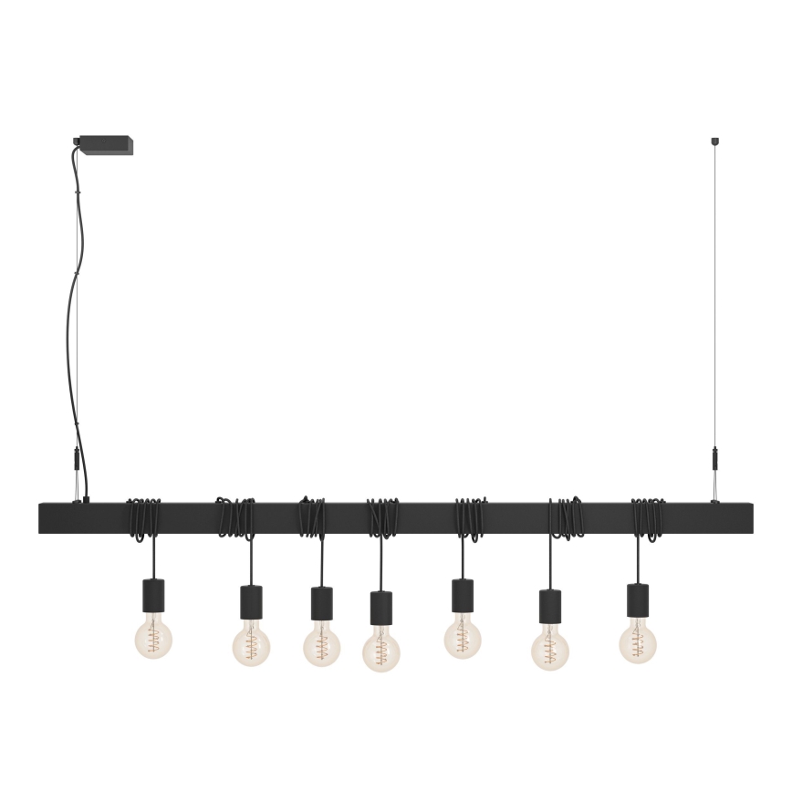 Eglo - Candeeiro suspenso TOWNSHEND 7xE27/40W/230V preto
