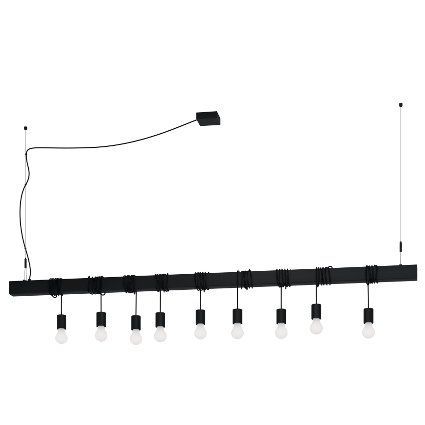 Eglo - Candeeiro suspenso TOWNSHEND 9xE27/40W/230V preto