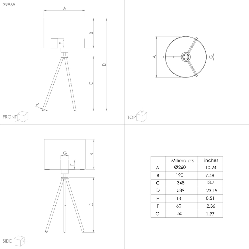 Eglo - Candeeiro de mesa 1xE27/40W/230V preto/dourado