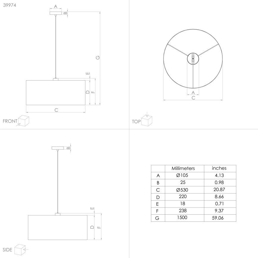 Eglo - Candeeiro suspenso 1xE27/40W/230V diâmetro 53 cm azul/dourado
