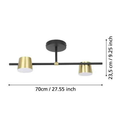 Eglo - Candeeiro  integrado LED 2xGU10/4,6W/230V 3000K dourado