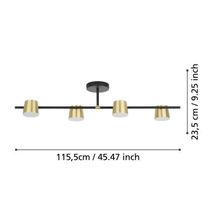 Eglo - Candeeiro  integrado LED 4xGU10/4,6W/230V 3000K dourado