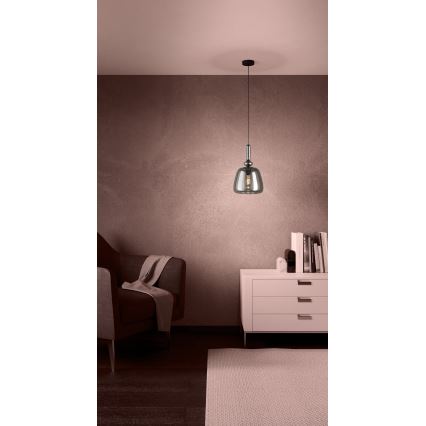 Eglo - Candeeiro suspenso 1xE27/40W/230V fumado