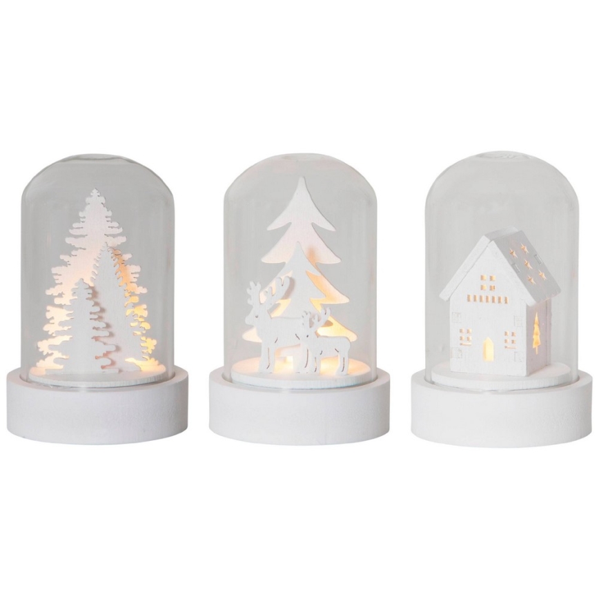 Eglo - Conjunto 3x Decorações de Natal LED/0,06W/1xCR2032 branca