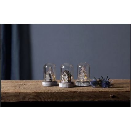 Eglo - Conjunto de 3 decorações de Natal LED/0,06W/1xCR2032 castanhas