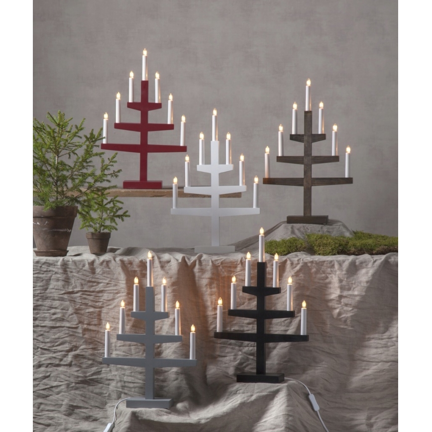 Eglo - Castiçal de Natal 7xE10/3W/230V castanho