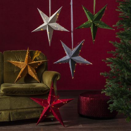 Eglo - Decoração de Natal LED 40xLED/0,06W/3xAA vermelho