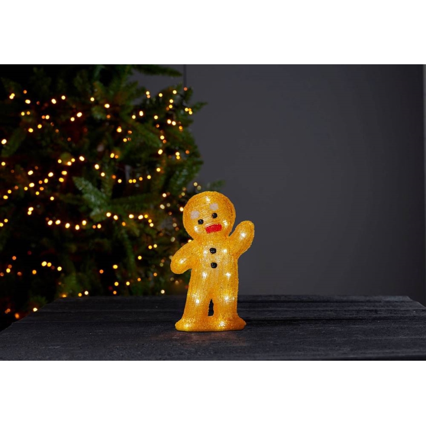 Eglo - Decoração de Natal LED 20xLED/0,06W/2xAA homem de gengibre