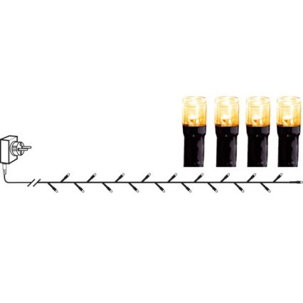 Eglo - LED Cordão de luzes de Natal para exterior 80 LEDs 10,5 m IP44 branco quente