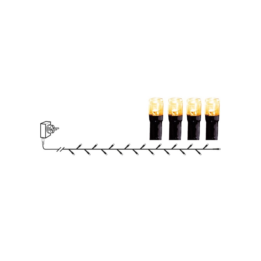 Eglo - LED Cordão de luzes de Natal para exterior 80 LEDs 10,5 m IP44 branco quente