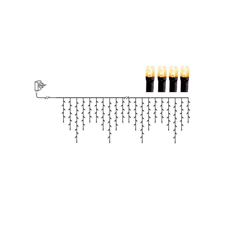 Eglo - Cordão de luzes de Natal LED para exterior, 240 LEDs, 6,4 m, branco quente, IP44