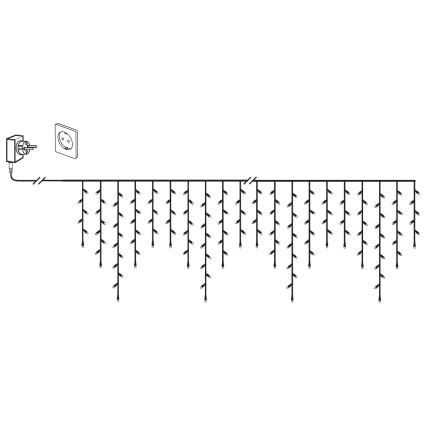 Eglo 410824 - Cordão de luzes de Natal LED para exteriores GOLDEN 480xLED/17x0,55m branco quente