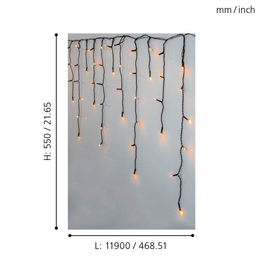Eglo 410824 - Cordão de luzes de Natal LED para exteriores GOLDEN 480xLED/17x0,55m branco quente