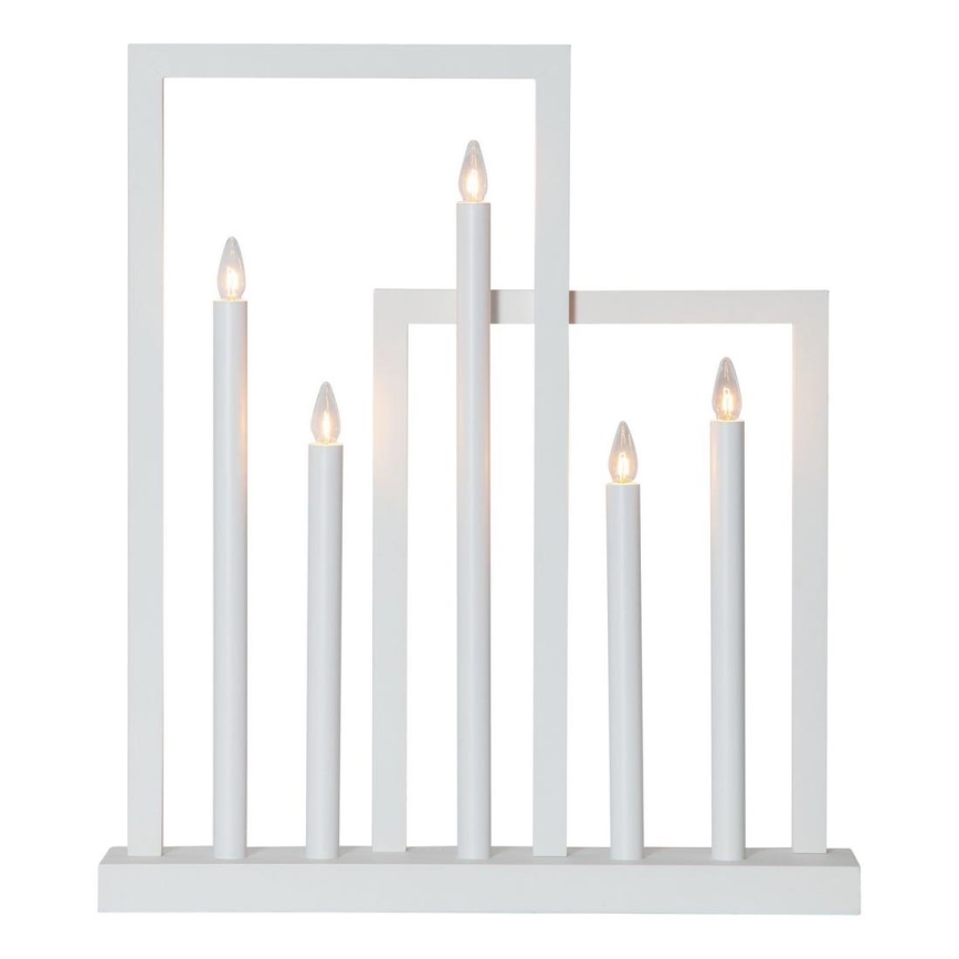 Eglo - Candelabro de Natal 5xE10/3W/230V branco