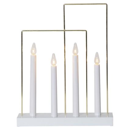 Eglo - Candelabro de Natal 4xE10/3W/230V branco