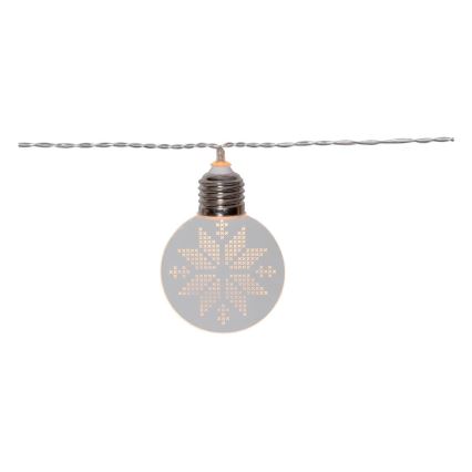 Eglo 411112 - Cordão de luzes LED ORNAMENT 10xLED/3xAA 2,4m branco quente