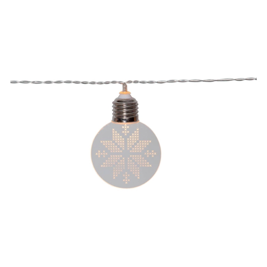 Eglo 411112 - Cordão de luzes LED ORNAMENT 10xLED/3xAA 2,4m branco quente
