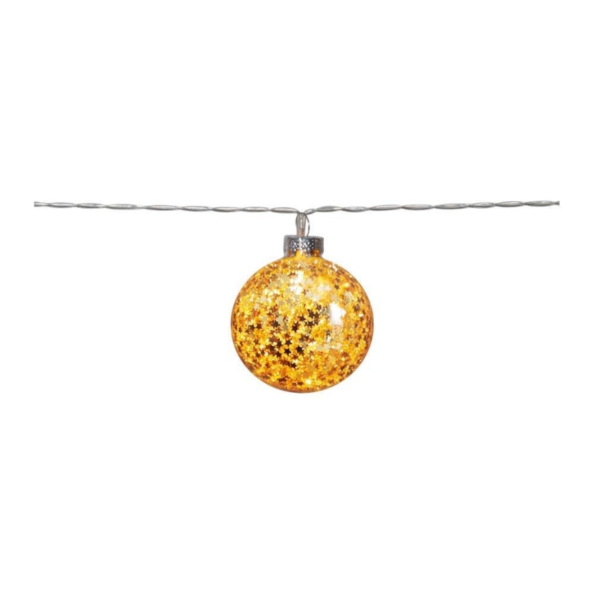 Eglo 411115 - Fio de luzes LED de Natal GLITTER 10xLED/2xAA 1,65m branco quente