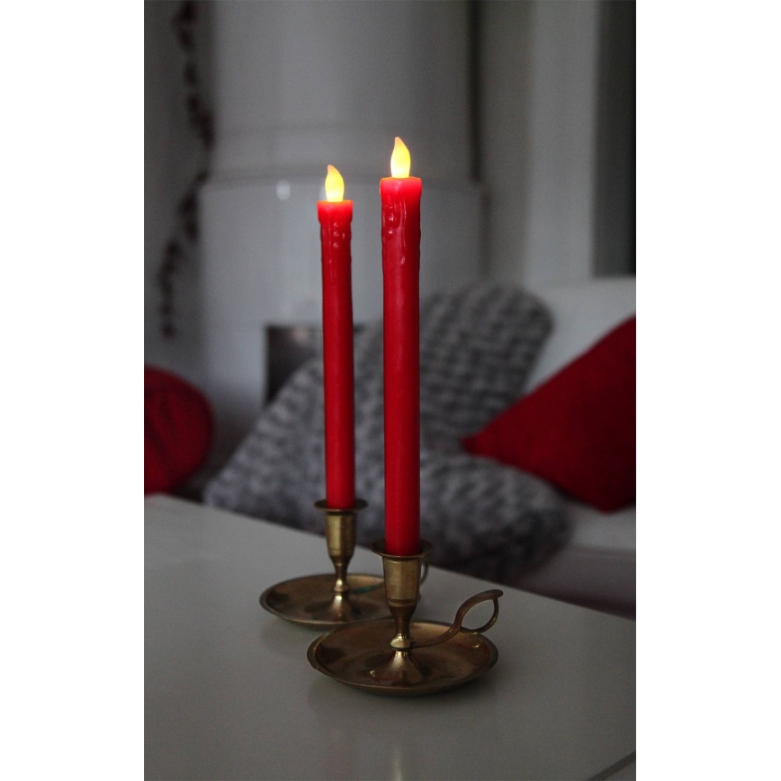 Eglo 411505 - Conjunto de 2 velas LED PRESSE LED/1xAAA, vermelhas