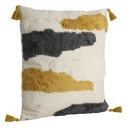 Eglo - Almofada decorativa 45x45 cm amarelo/cinzento
