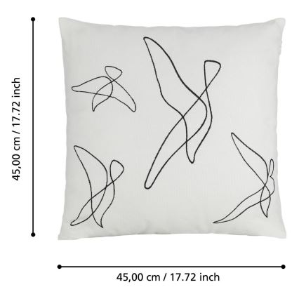 Eglo - Almofada decorativa 45x45 cm branco/preto