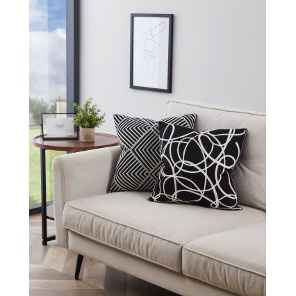 Eglo - Almofada decorativa 45x45 cm preto/branco