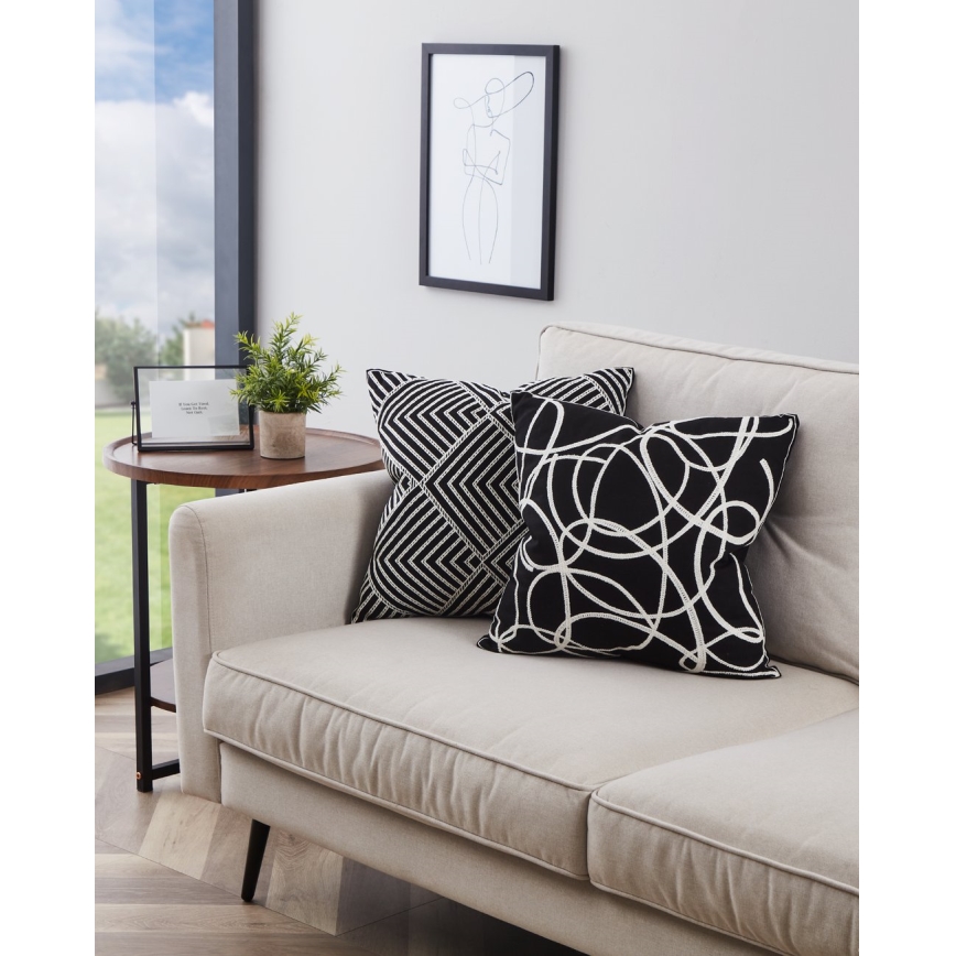 Eglo - Almofada decorativa 45x45 cm preto/branco