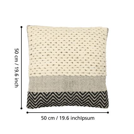 Eglo 420049 - Almofada decorativa CHEVERY 50x50 cm creme/preto