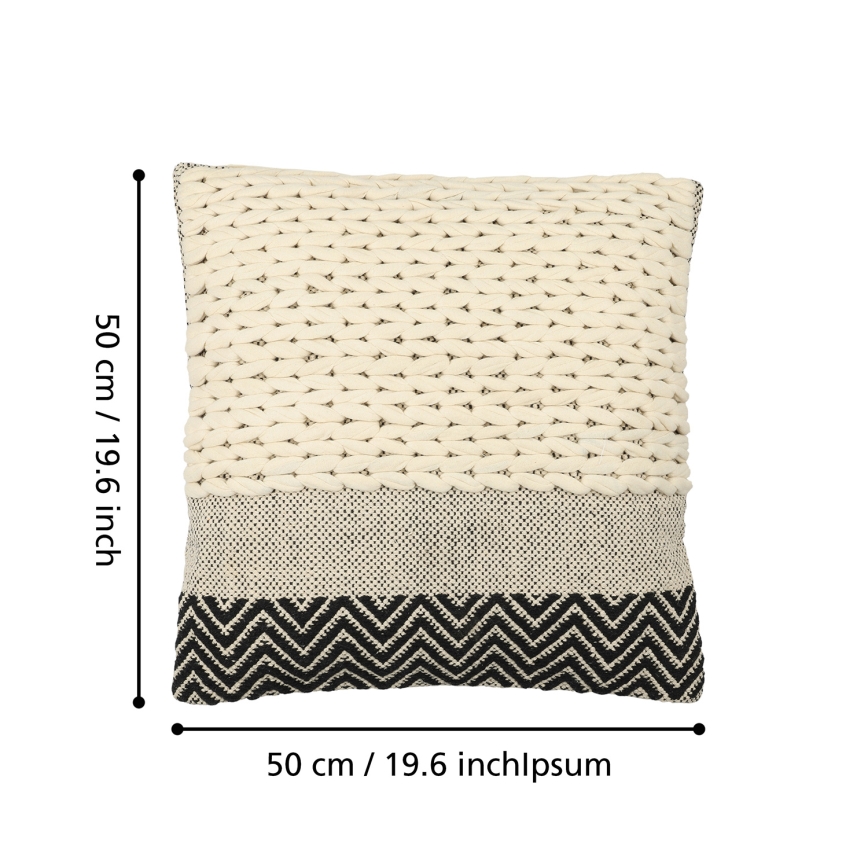 Eglo 420049 - Almofada decorativa CHEVERY 50x50 cm creme/preto