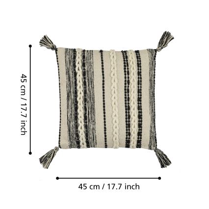 Eglo 420055 - Almofada decorativa CHEVERY 45x45 cm creme/preto
