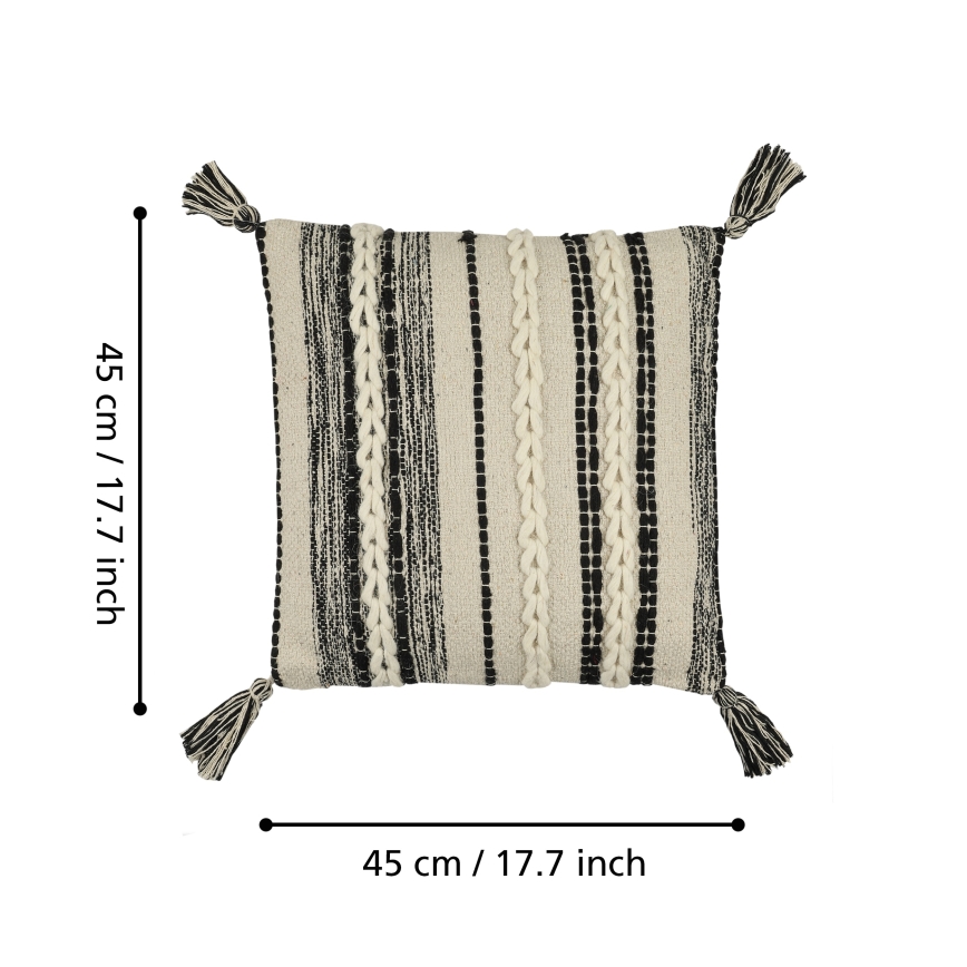 Eglo 420055 - Almofada decorativa CHEVERY 45x45 cm creme/preto