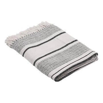 Eglo 420064 - Colcha para cama LONGLAC 170x130 cm branca/preta