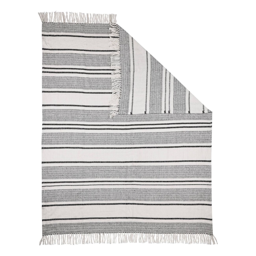 Eglo 420064 - Colcha para cama LONGLAC 170x130 cm branca/preta