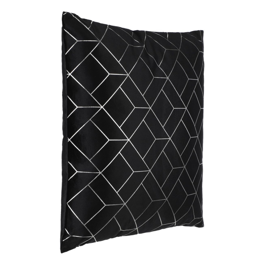Eglo - Almofada decorativa 45x45 cm preto/prateado
