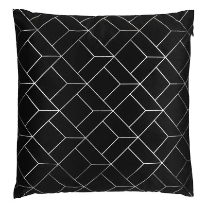 Eglo - Almofada decorativa 45x45 cm preto/prateado