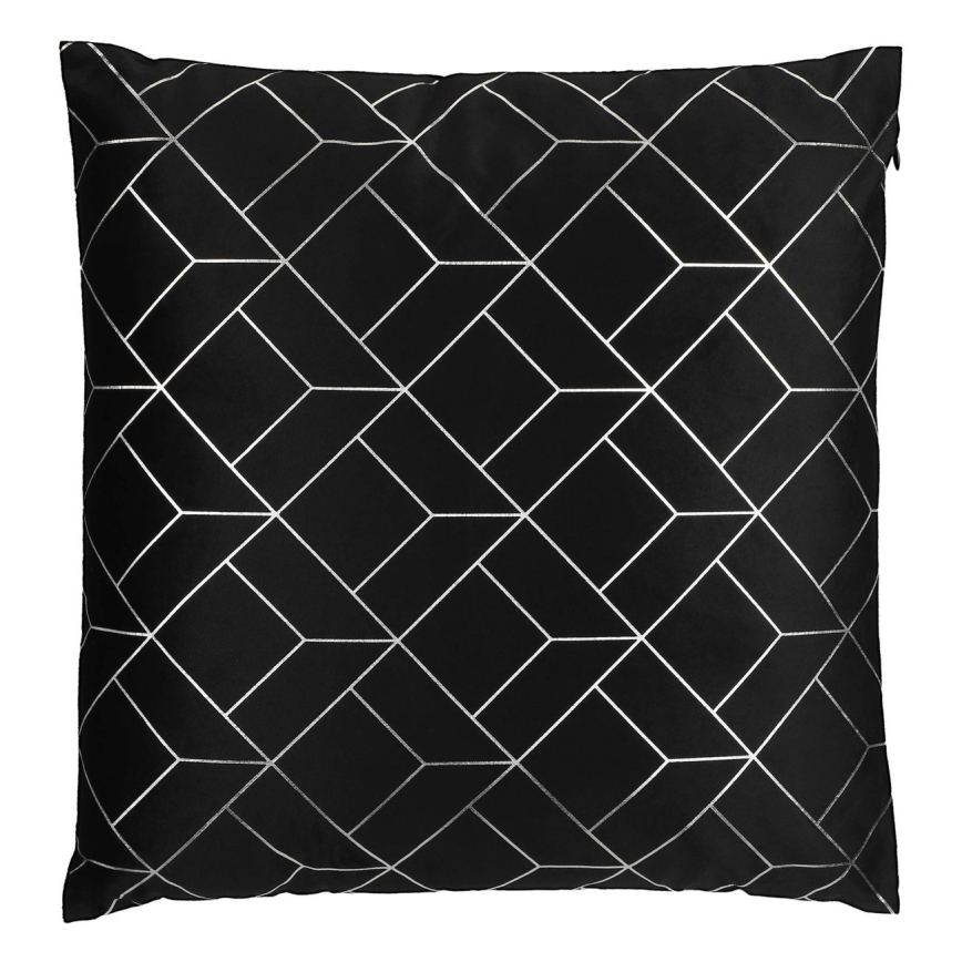 Eglo - Almofada decorativa 45x45 cm preto/prateado