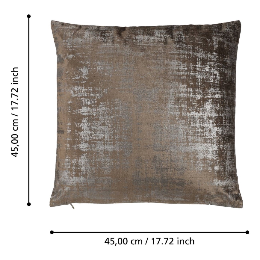 Eglo - Almofada decorativa 45x45 cm castanho