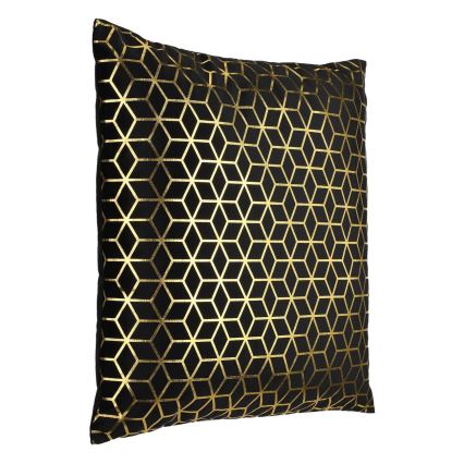 Eglo - Almofada decorativa 45x45 cm preto/dourado