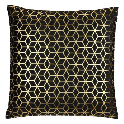 Eglo - Almofada decorativa 45x45 cm preto/dourado