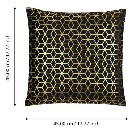 Eglo - Almofada decorativa 45x45 cm preto/dourado