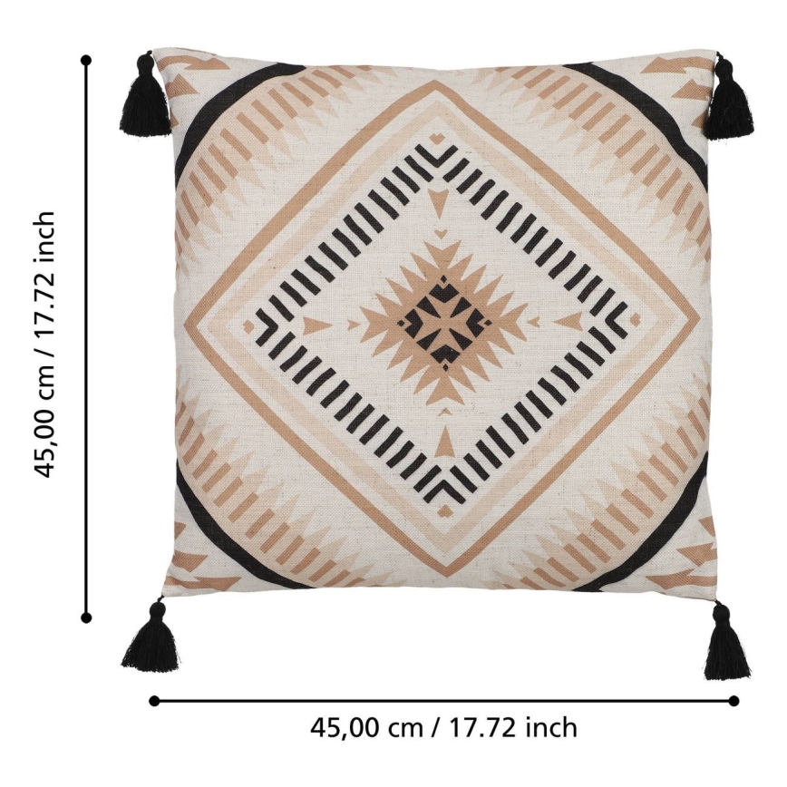 Eglo 420079 - Almofada decorativa CHEVERY 45x45 cm bege/preto
