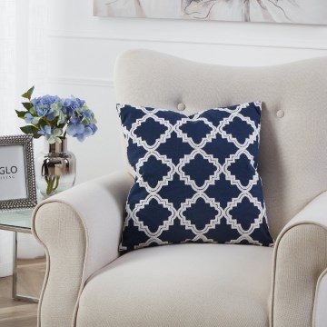 Eglo 420096 - Almofada decorativa BERHALA 45x45 cm azul/branco