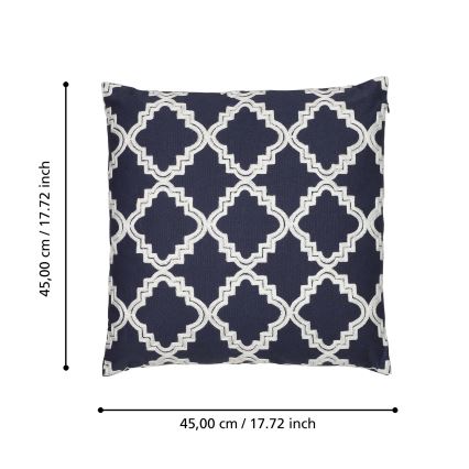 Eglo 420096 - Almofada decorativa BERHALA 45x45 cm azul/branco