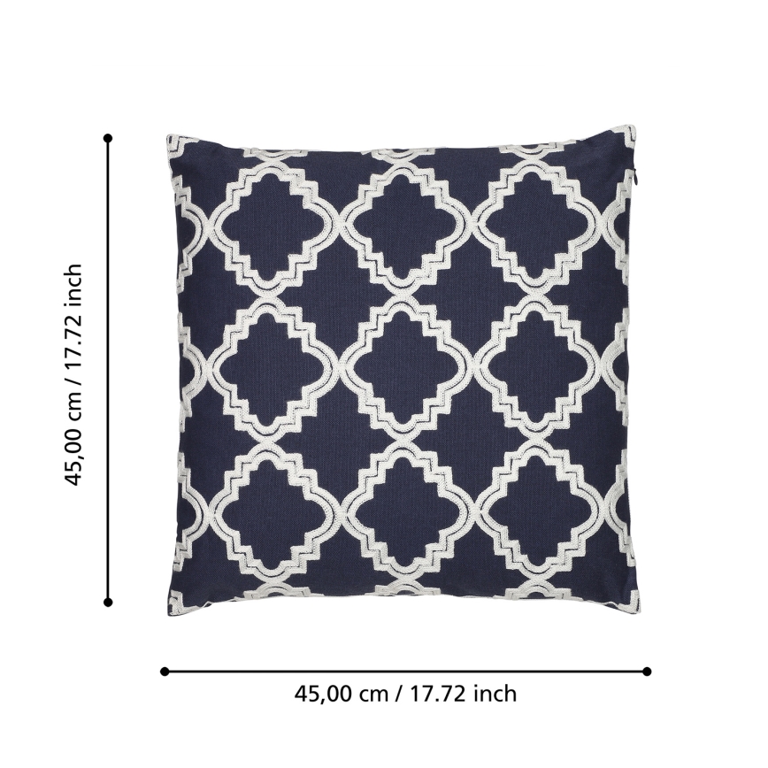 Eglo 420096 - Almofada decorativa BERHALA 45x45 cm azul/branco